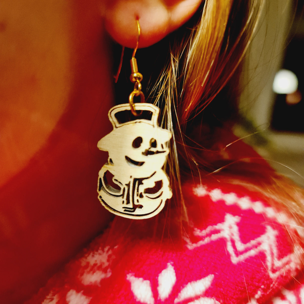 Wisewoodz Snowman Earrings: Winter Wonderland Magic! ☃️✨